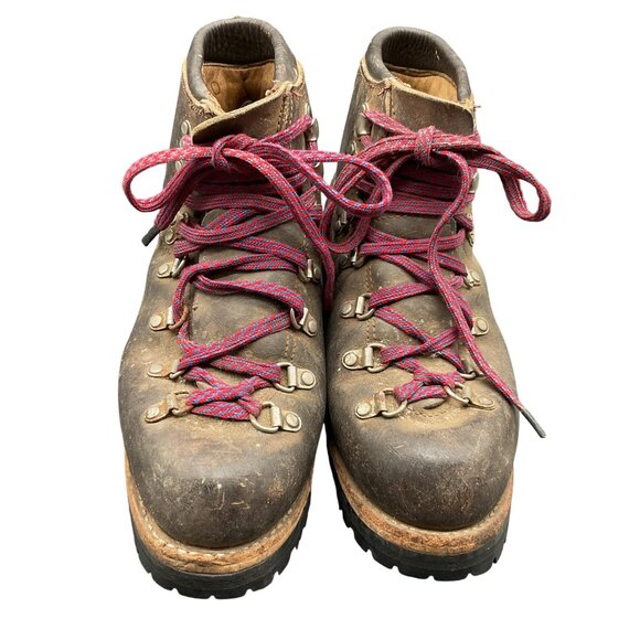 Vintage Vasque Leather Mountaineering Hiking Boots Sz 8 Made in USA Vibram Sole - Picture 2 of 7